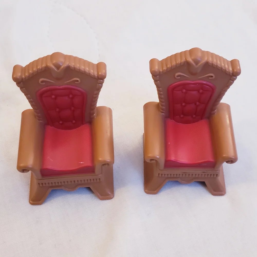 Keenway My Happy Family Dollhouse Furniture: Table, Chairs, Mantle Fireplace